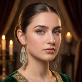 Art Deco Geometric Embroidery Drop Earrings