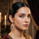 Marquise Paisley Embroidery Drop Earrings