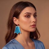 Geometric Chevron Embroidery Drop Earrings