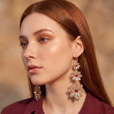 Triple Daisy Drop Earrings