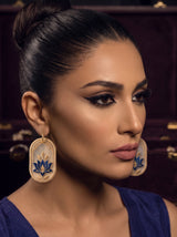 Sapphire Lotus Earrings