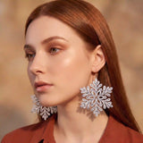 Crystal Snowflake Drop Earrings