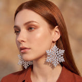 Crystal Snowflake Drop Earrings