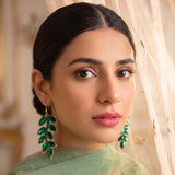 Emerald Leaf Earrings