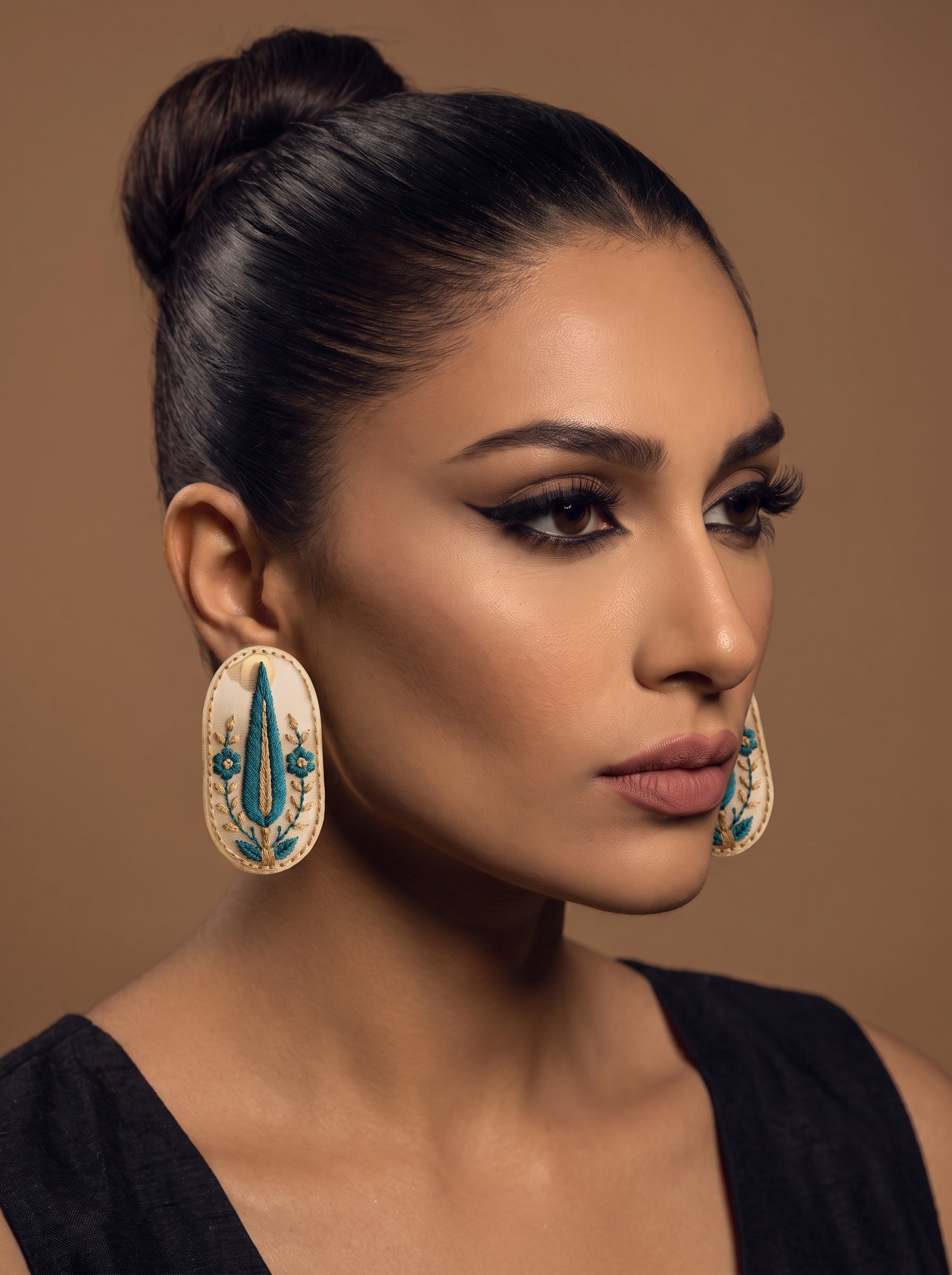 Teal Tulip Earrings