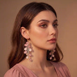 Cherry Blossom Cascade Embroidery Drop Earrings