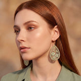Floral Teardrop Drop Earrings