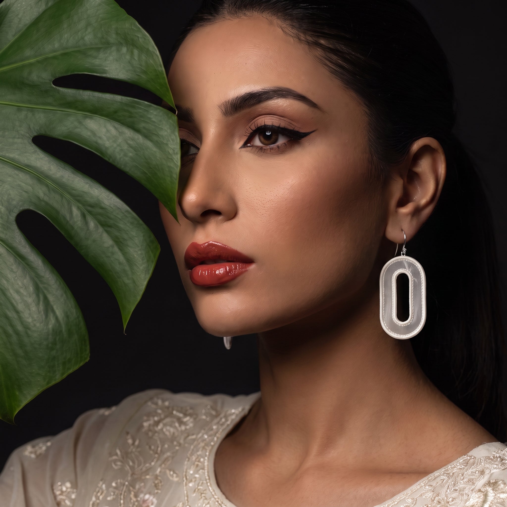 Pearl Oval Drop Earrings