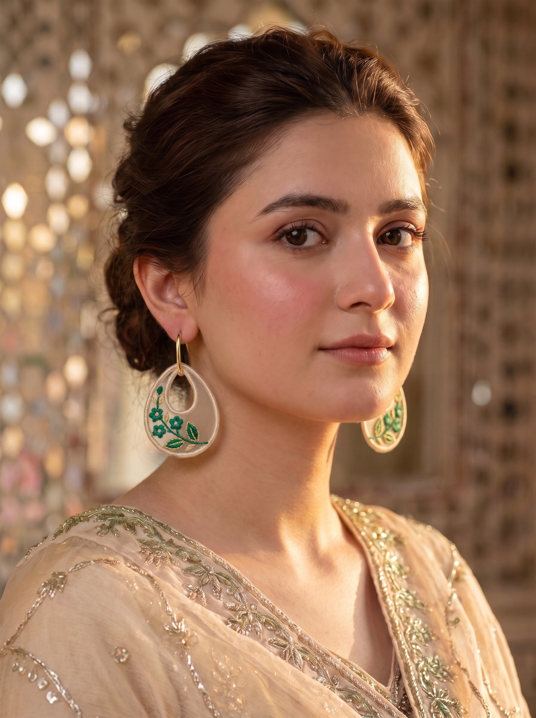 Emerald Teardrop Hoop Earrings