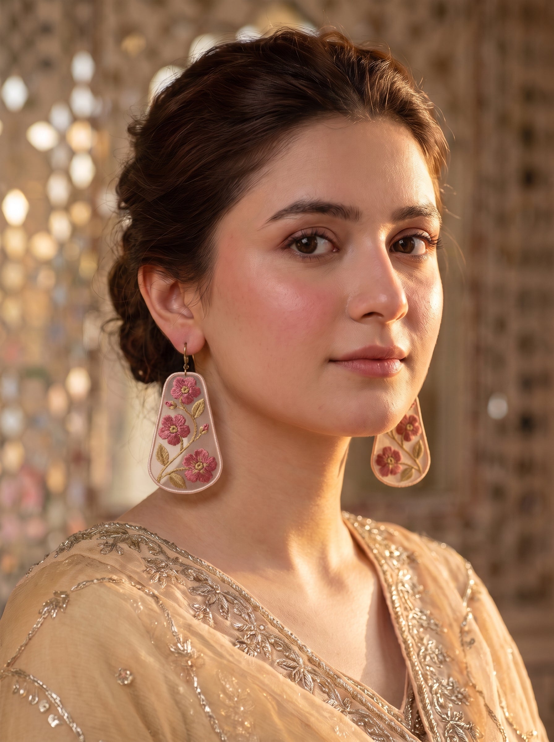 Rose Petal Shield Earrings