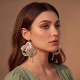 Tulip Bloom Embroidery Drop Earrings