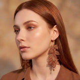 Autumn Leaf Vine Drop Earrings
