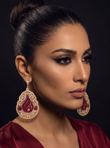 Maroon Flame Earrings