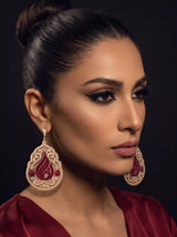Maroon Flame Earrings