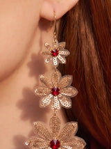 Triple Daisy Drop Earrings