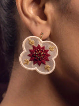 Burgundy Star Earrings