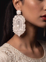 Mughal Arch Jali Embroidery Drop Earrings