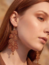 Autumn Leaf Vine Drop Earrings