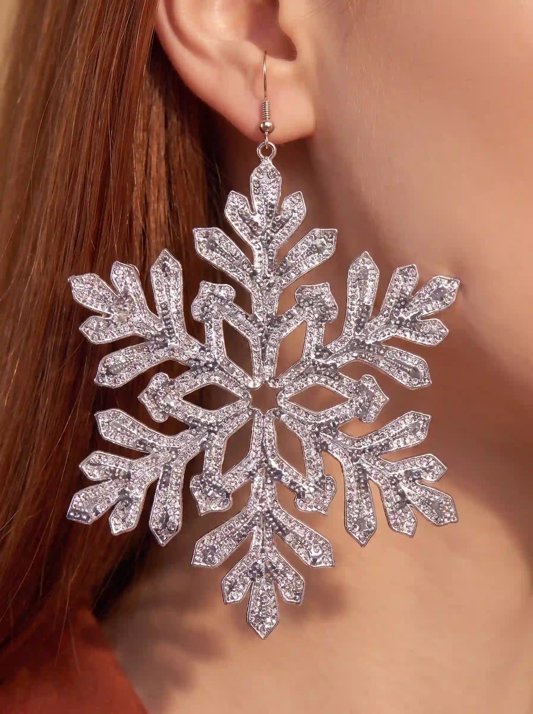 Crystal Snowflake Drop Earrings