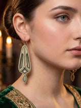 Art Deco Geometric Embroidery Drop Earrings