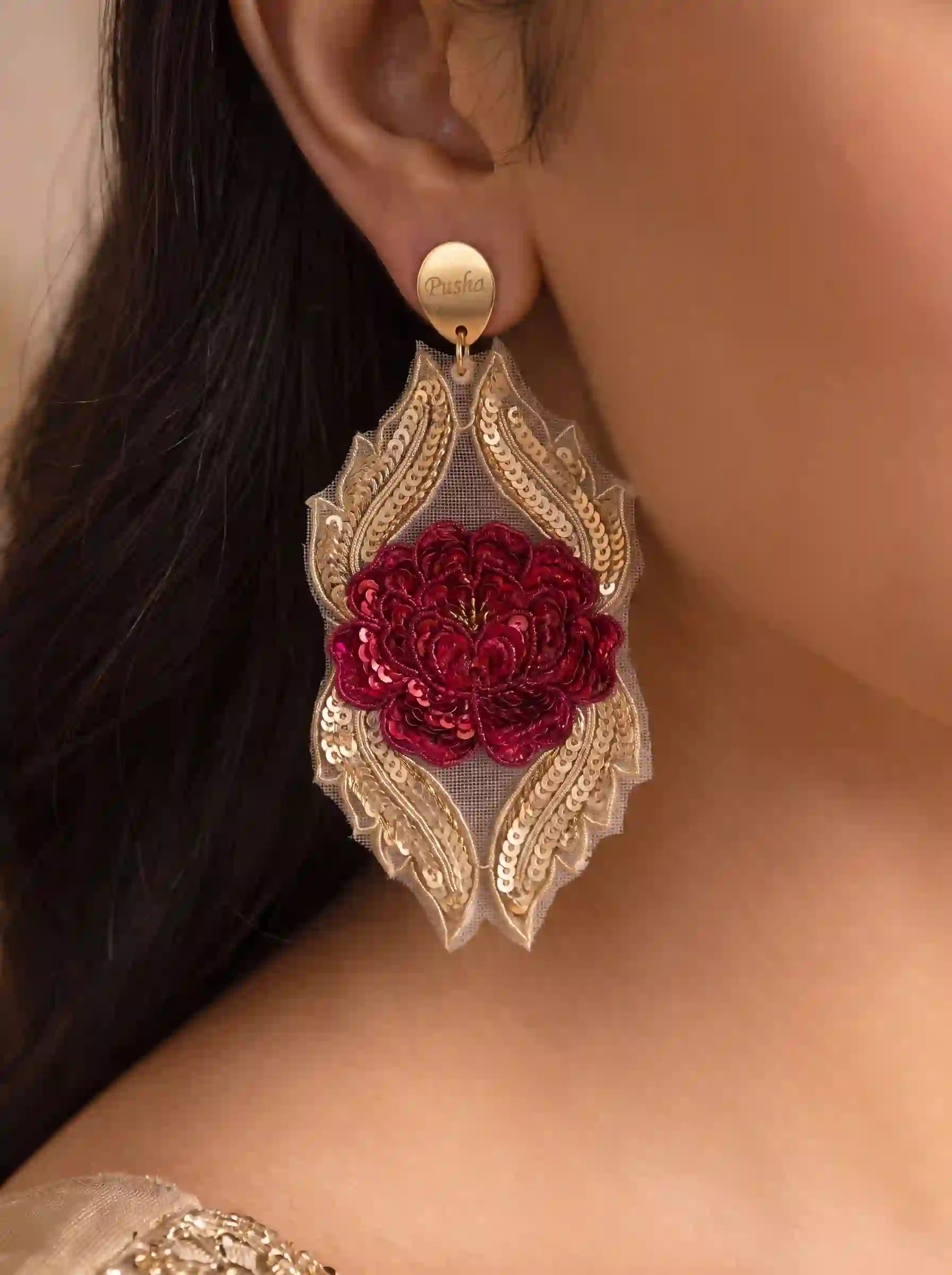 Scarlet Rose Earrings