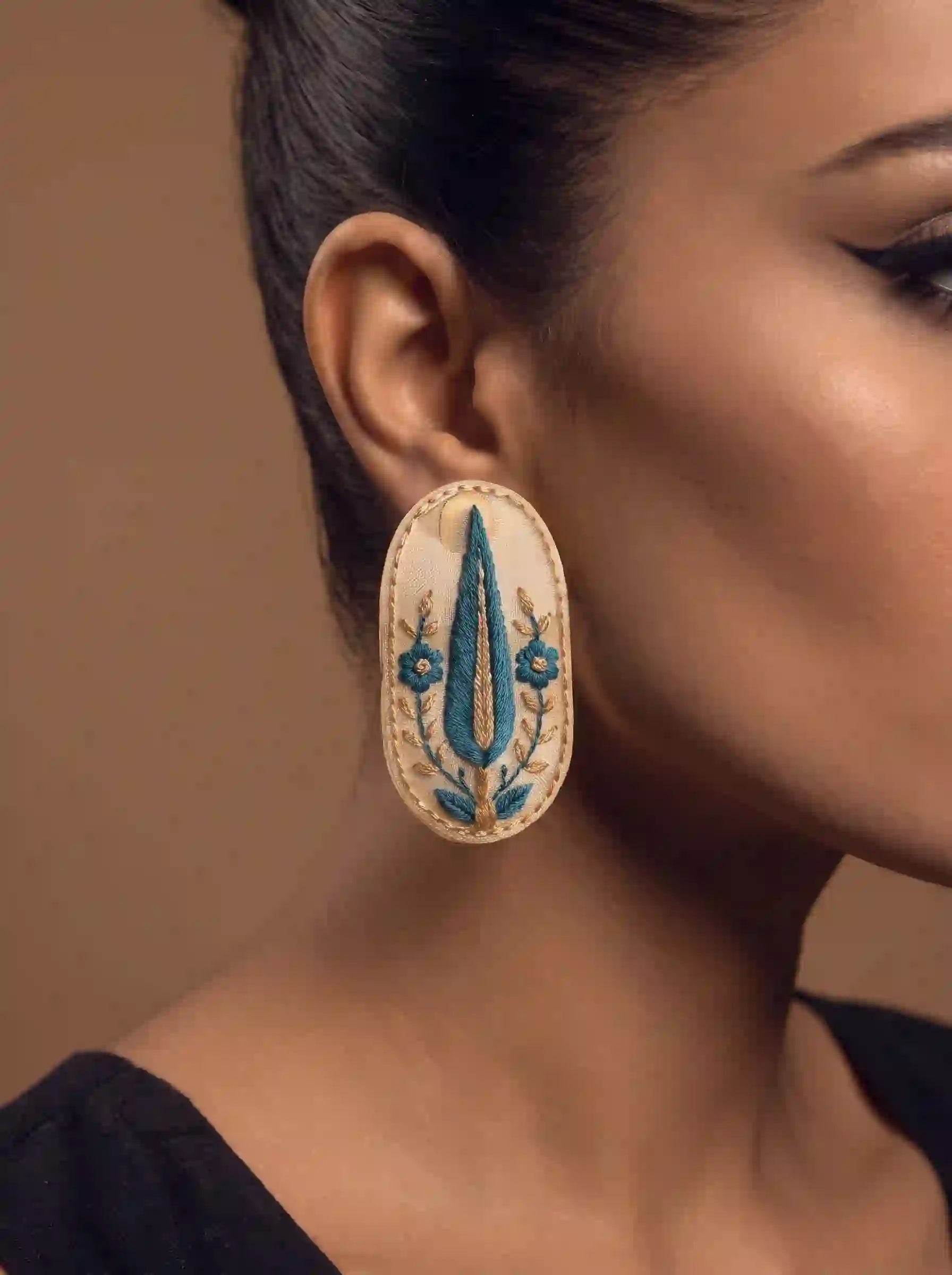 Teal Tulip Earrings