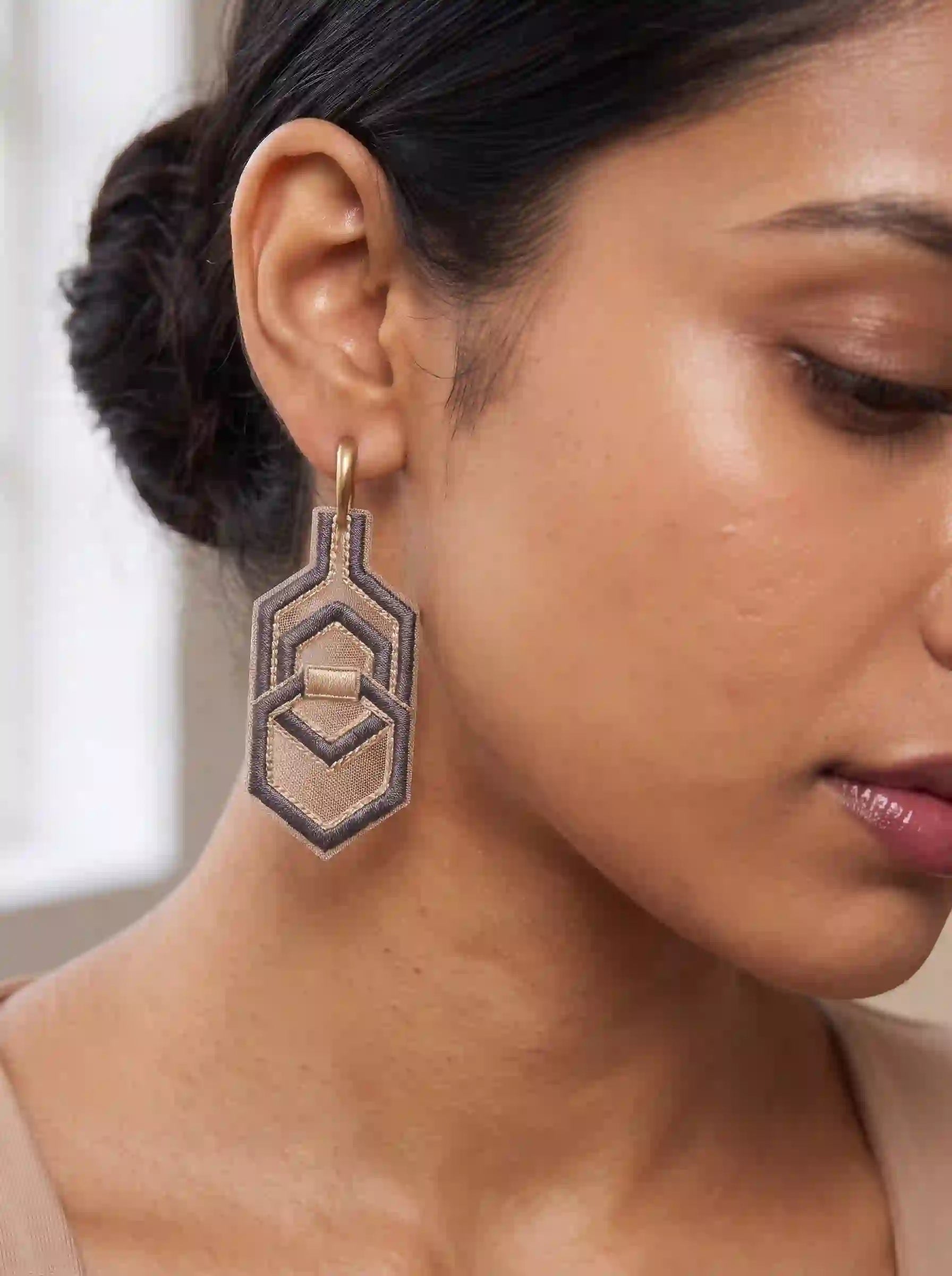 Slate Hex Earrings