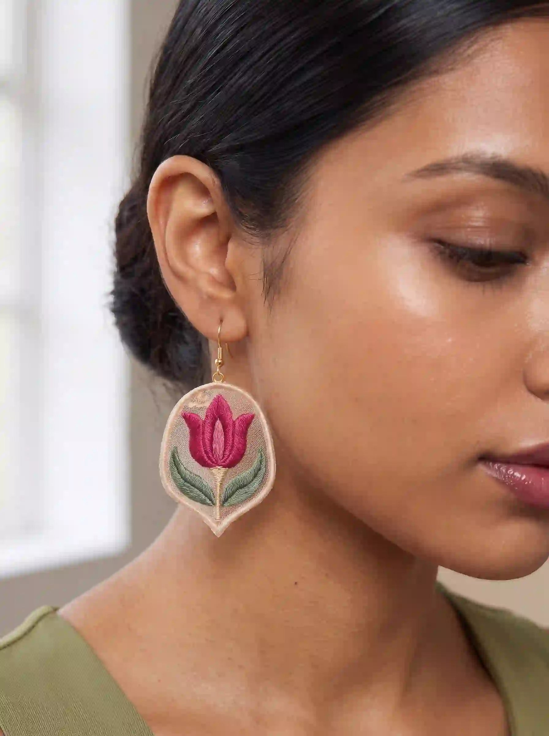 Magenta Tulip Earrings