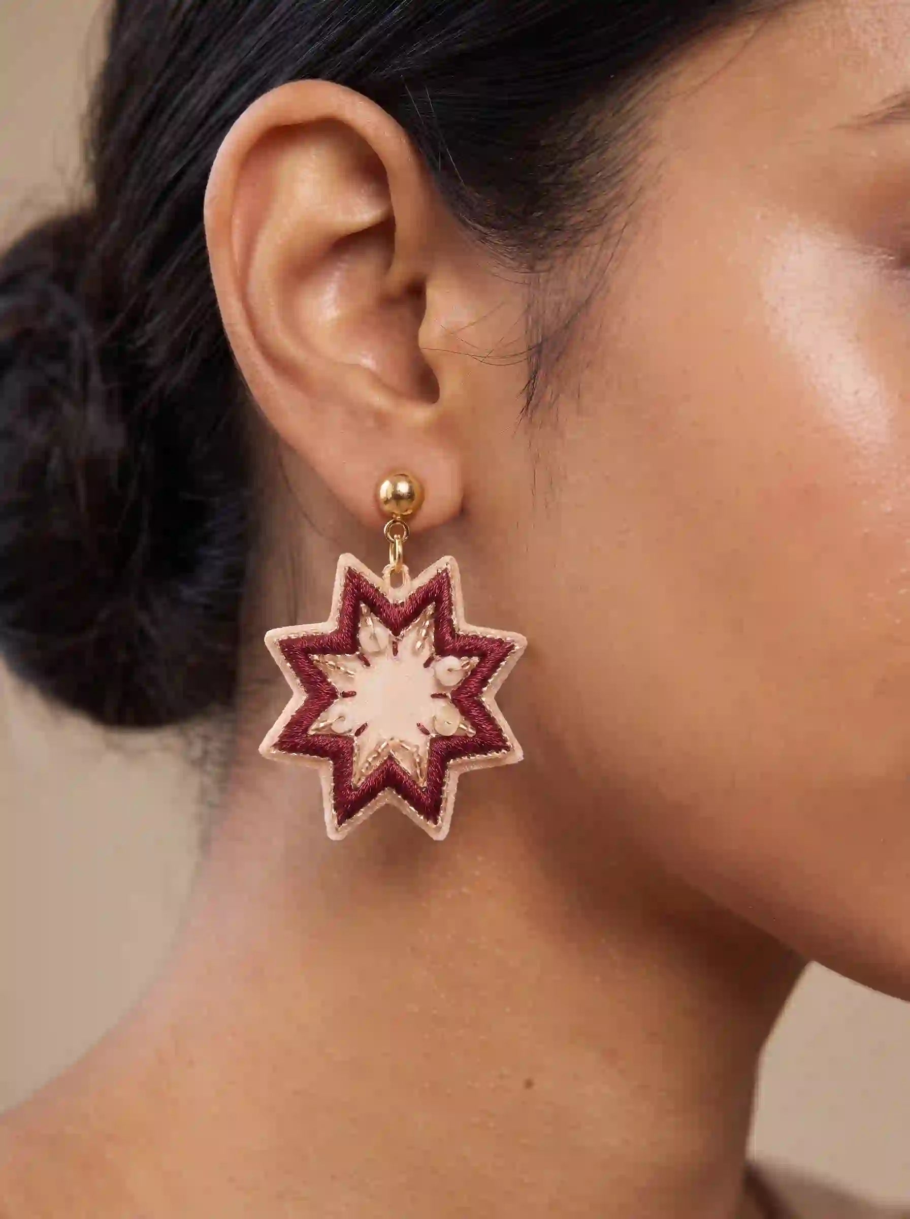 Crimson Star Earrings