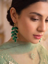 Emerald Leaf Earrings