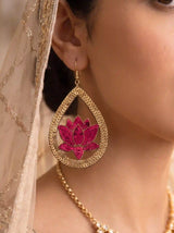 Crimson Lotus Earrings