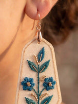 Teal Blossom Drop Earrings
