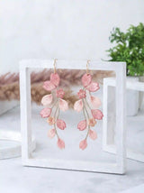 Cherry Blossom Cascade Embroidery Drop Earrings