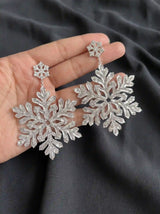 Crystal Snowflake Drop Earrings