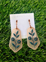 Teal Blossom Drop Earrings