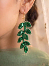 Emerald Leaf Earrings