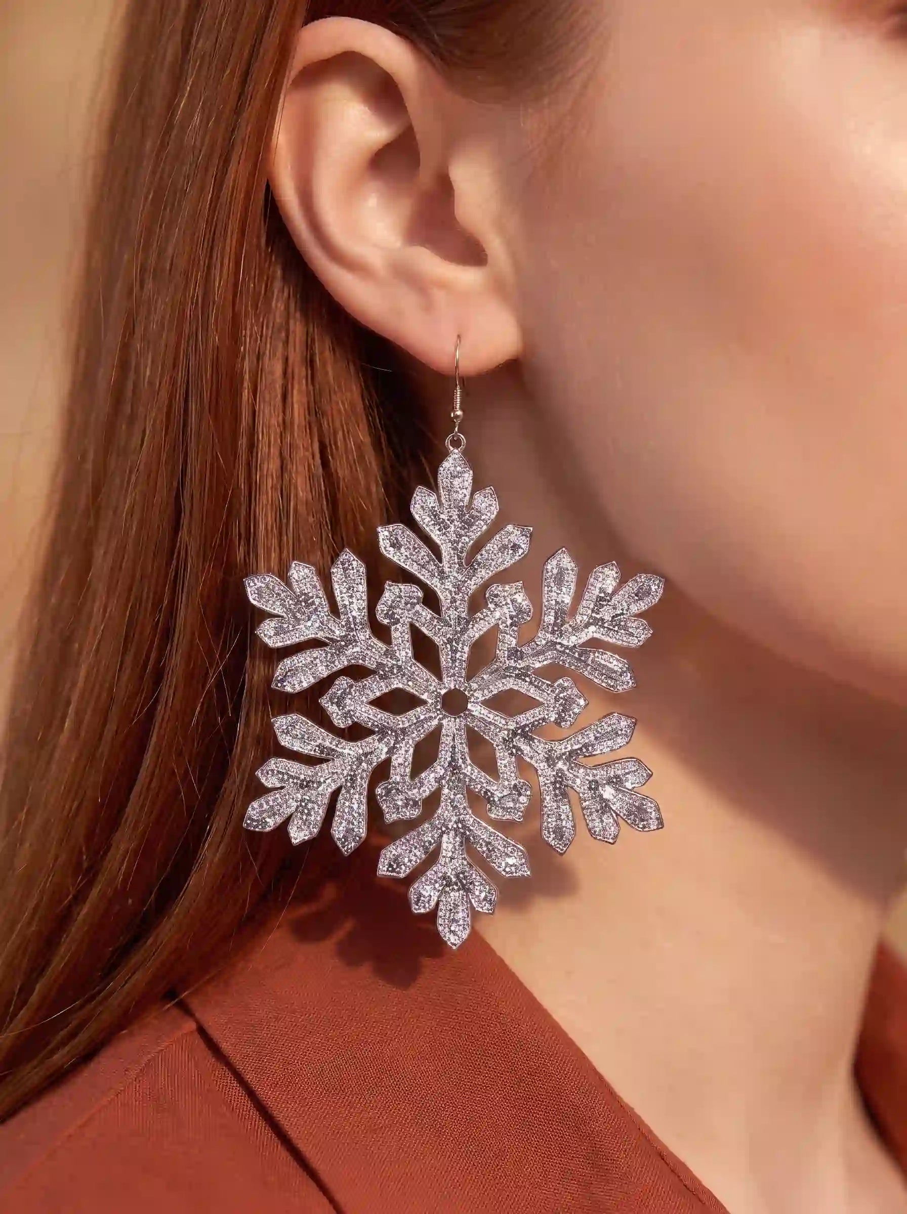 Crystal Snowflake Drop Earrings