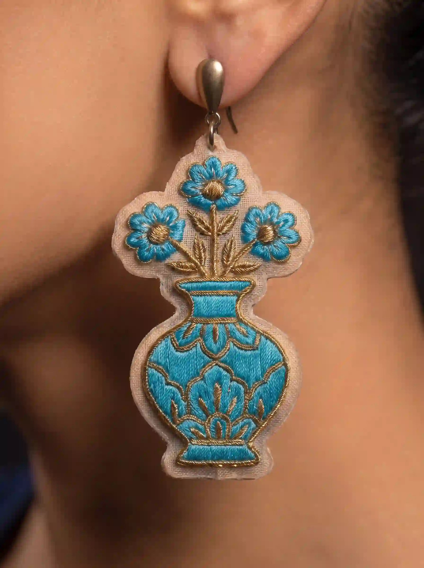Turquoise Vase Earrings