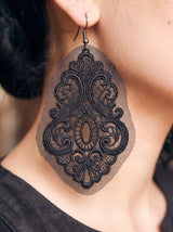Black Fleur Earrings