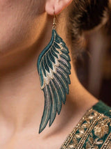 Angel Wing Embroidery Drop Earrings