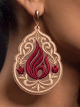 Maroon Flame Earrings