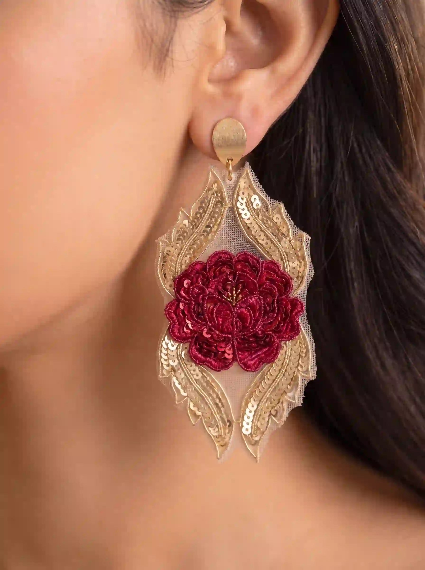 Scarlet Rose Earrings