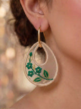 Emerald Teardrop Hoop Earrings