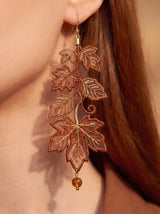 Autumn Leaf Vine Drop Earrings