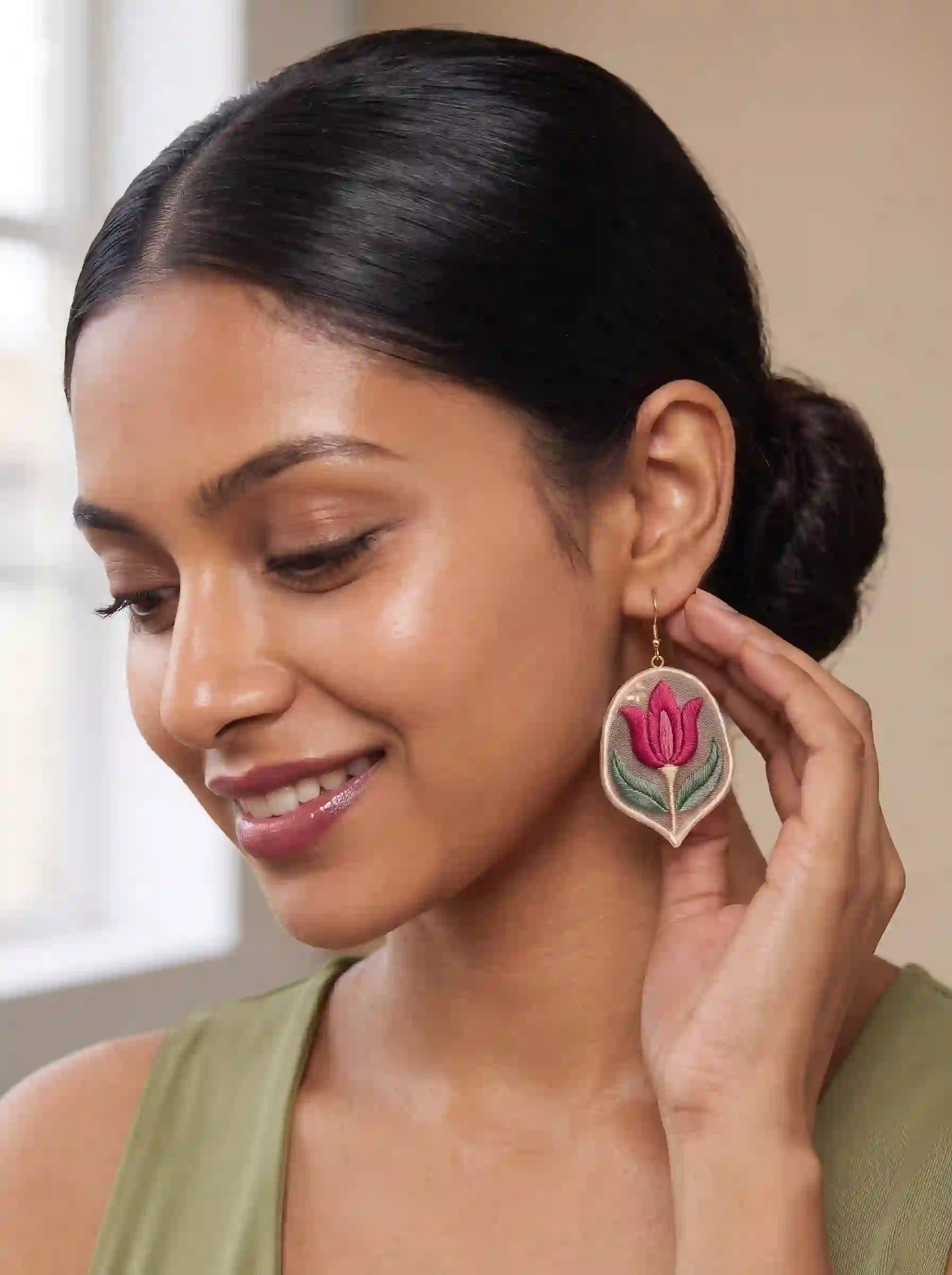 Magenta Tulip Earrings