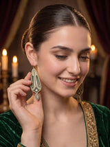 Art Deco Geometric Embroidery Drop Earrings
