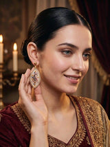 Marquise Paisley Embroidery Drop Earrings