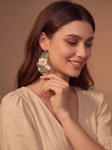 Magnolia Wing Embroidery Drop Earrings