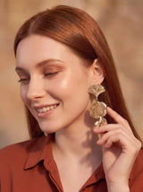 Gold Floral Drop Earrings