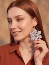 Crystal Snowflake Drop Earrings
